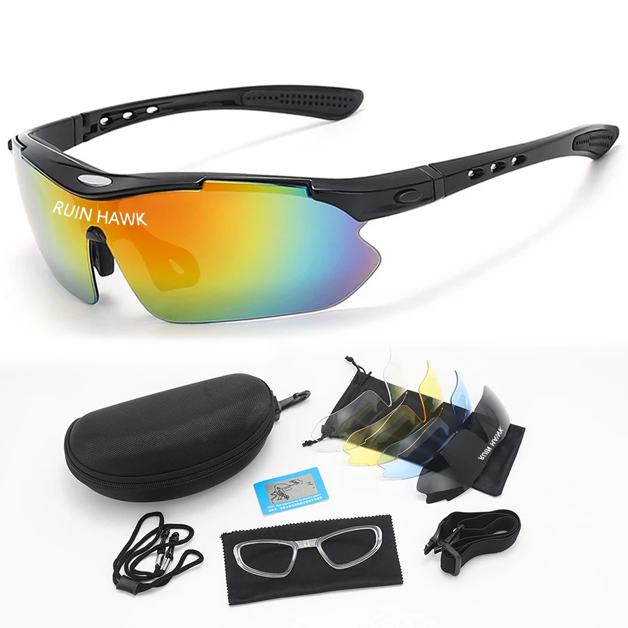 Gafas de sol UV400 para deportes de acampada al aire libre, gafas de pesca para hombres y mujeres, gafas de sol para montar en bicicleta, 5 lentes - imagen 5