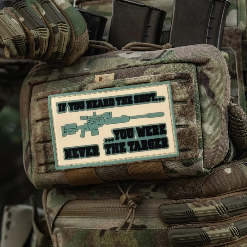 Parche de PVC de 5ive Star Heard The Shot, chaleco táctico, insignia de moral con gancho y bucle, pegatina decorativa para mochila, parches para brazalete para ropa