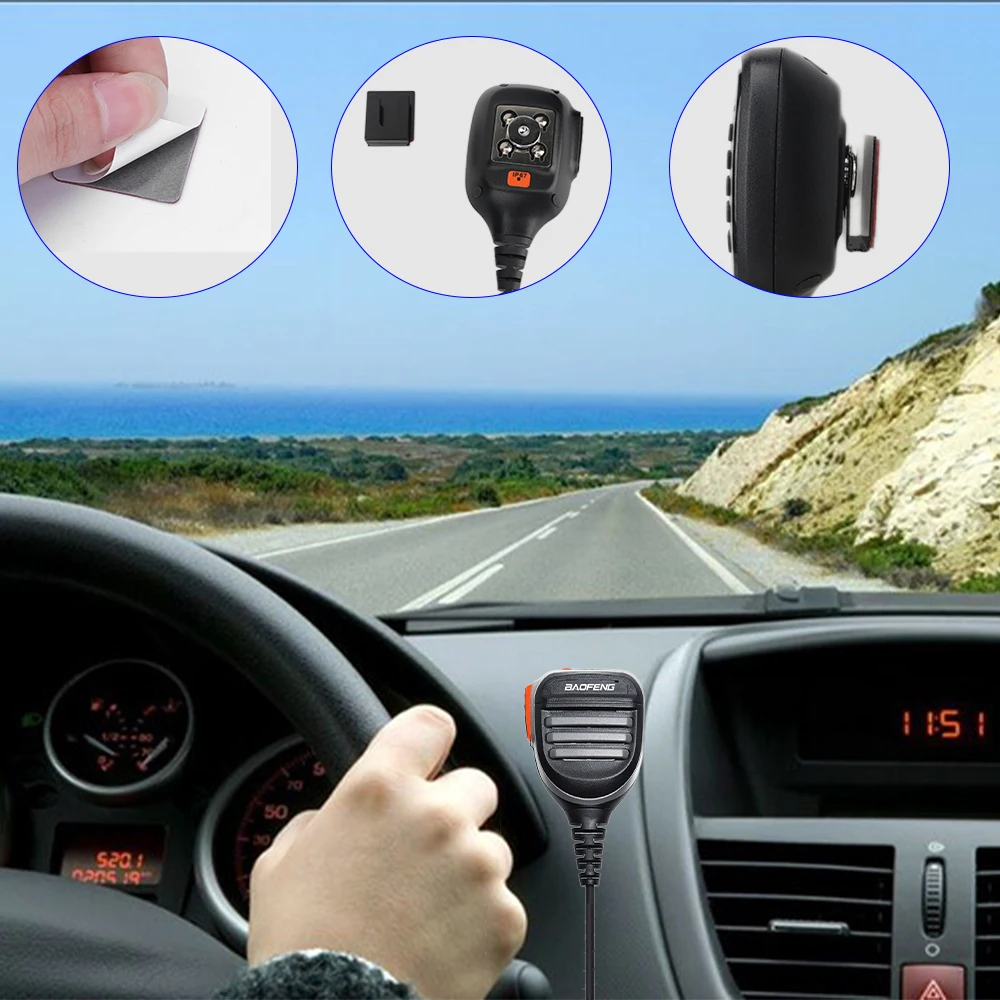 Soporte Universal para micrófono, gancho de mano con Clip para Motorola Kenwood YEASU TYT Hytera BAOFENG, Walkie Talkie de Radio para coche, 1/2/5 Uds. - imagen 2