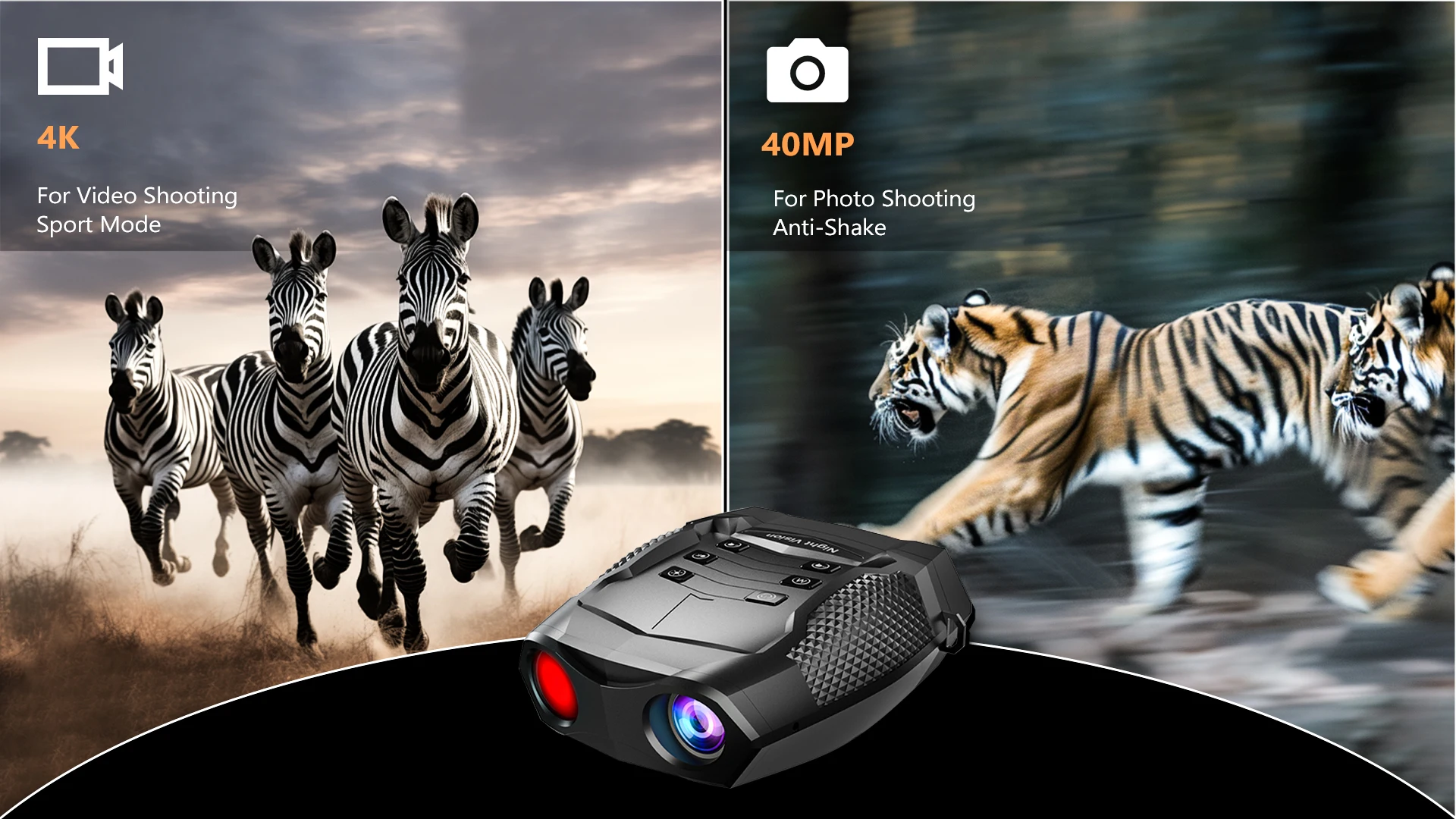 Binoculares digitales de visión nocturna infrarroja de 600m con batería de 5000mAh Telescopio de caza al aire libre a todo color 4K y 8 niveles de brillo - imagen 2