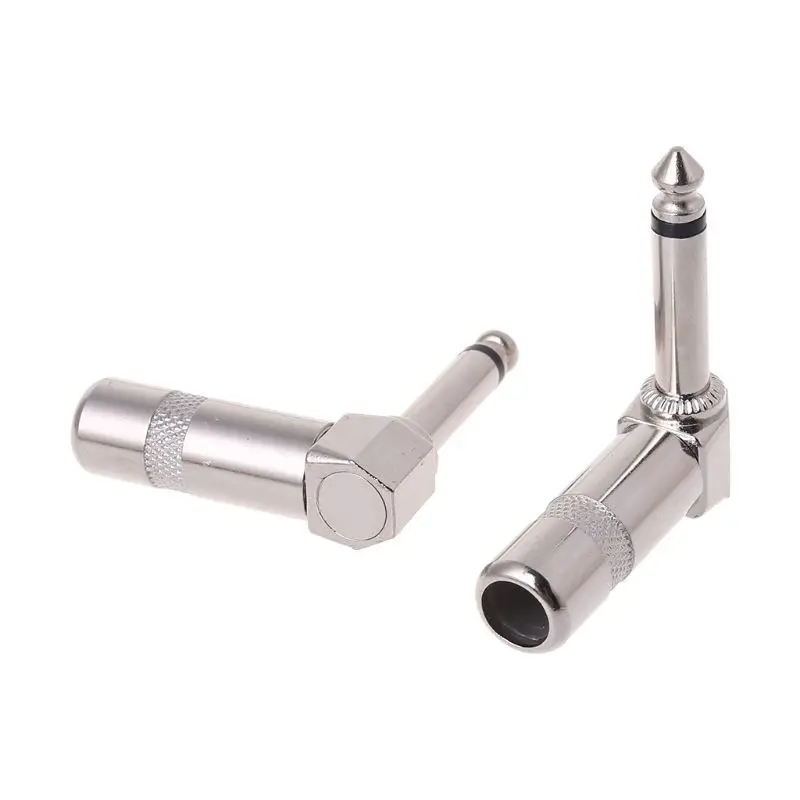 4 Uds ángulo recto 1/4 "TS Mono enchufe teléfono guitarra o conector 6,35mm Dropship - imagen 2