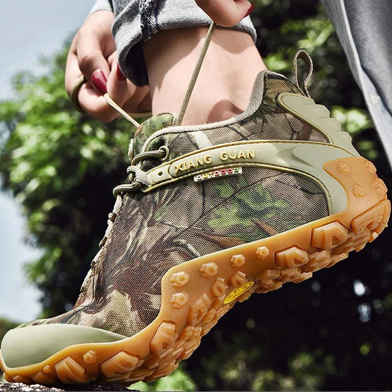 XIANG GUAN-zapatos para caminar para hombre y mujer, botas tácticas biónicas de camuflaje para escalada, montaña, deportes al aire libre, zapatillas de senderismo - imagen 3