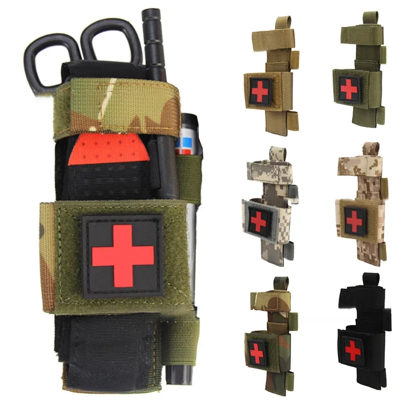 Bolsa táctica de tijera Molle para exteriores, bolsa para tijeras médicas, soporte para torniquete, bolsa de almacenamiento, funda para linterna - imagen 2
