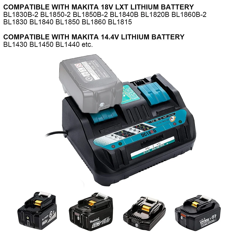 Makita cargador rápido 4A para baterías 14,4V y 18V BL1830 BL1430 - imagen 4