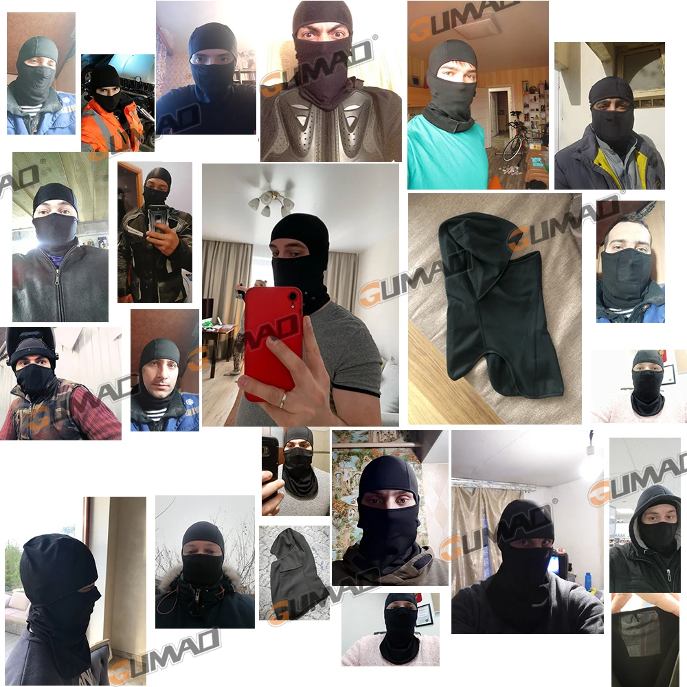 Pasamontañas polar de invierno para hombre, máscara facial completa Negra, calentador de cuello, para la cabeza cubierta térmica, capucha para ciclismo, forro deportivo, esquí, Snowboard, bufanda - imagen 3