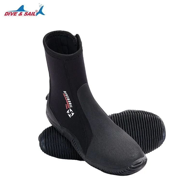 Bota de buceo de neopreno Premium de 5MM, zapatos de agua de 5m, botines de traje de neopreno con suela de goma antideslizante con cremallera para Surf y buceo - imagen 2