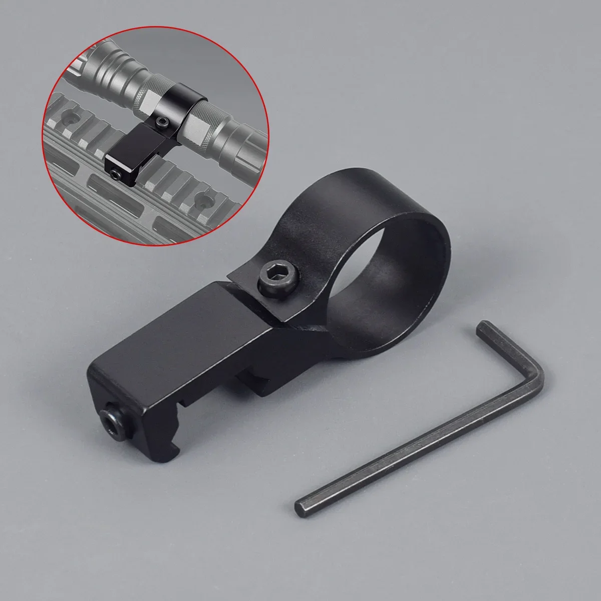 Anillo ultraligero de 90 grados para caza láser, tubo adaptador de montaje de 1 pulgada, 20mm, 7/8 pulgadas, para linterna - imagen 3