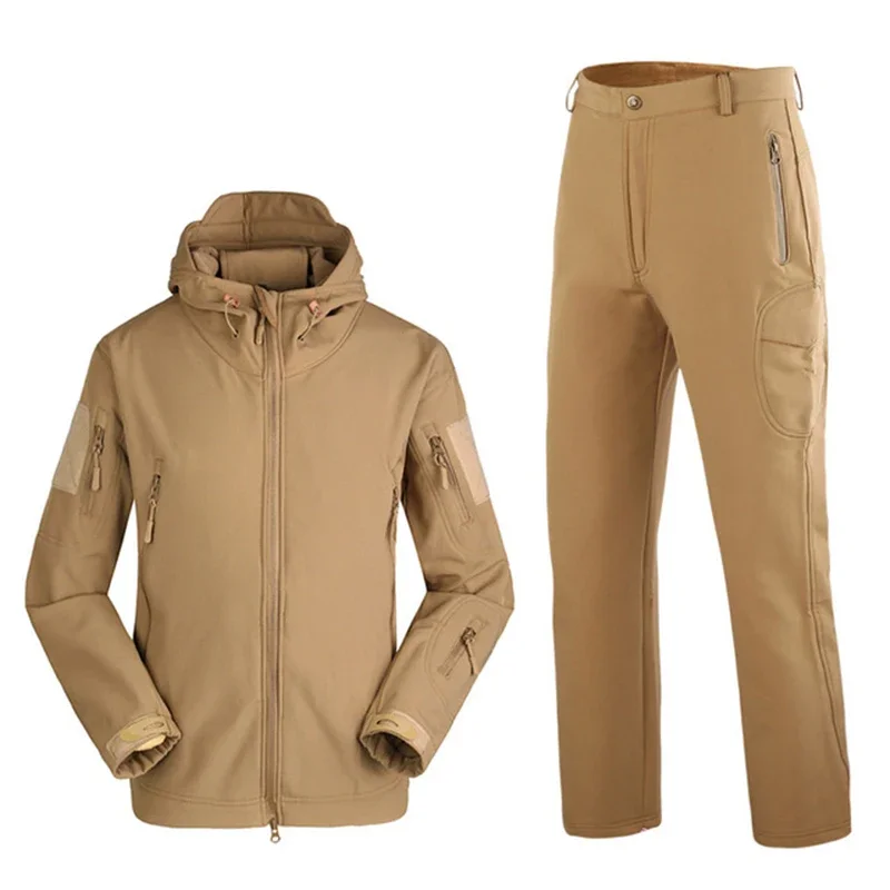 TAD-traje táctico para hombre, chaqueta impermeable con capucha y pantalones, ropa de camuflaje para caza, senderismo, pesca y explorar, piel de tiburón - imagen 5