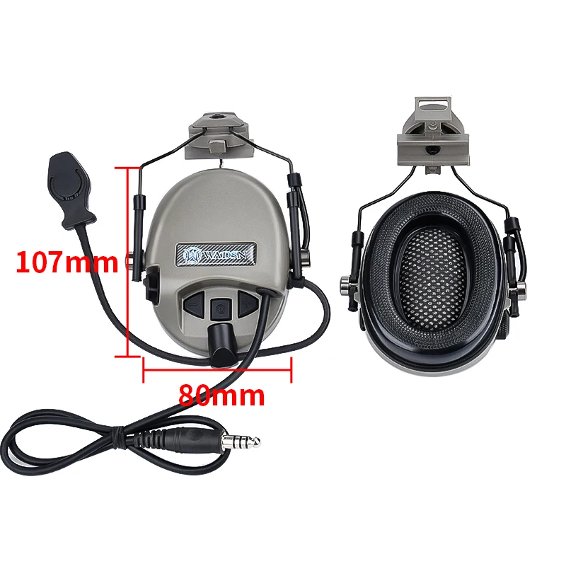 WADSN Sordin auriculares tácticos para casco, auriculares de comunicación con Civil Baofeng Kenwood U94 PTT, accesorios para auriculares de tiro - imagen 5