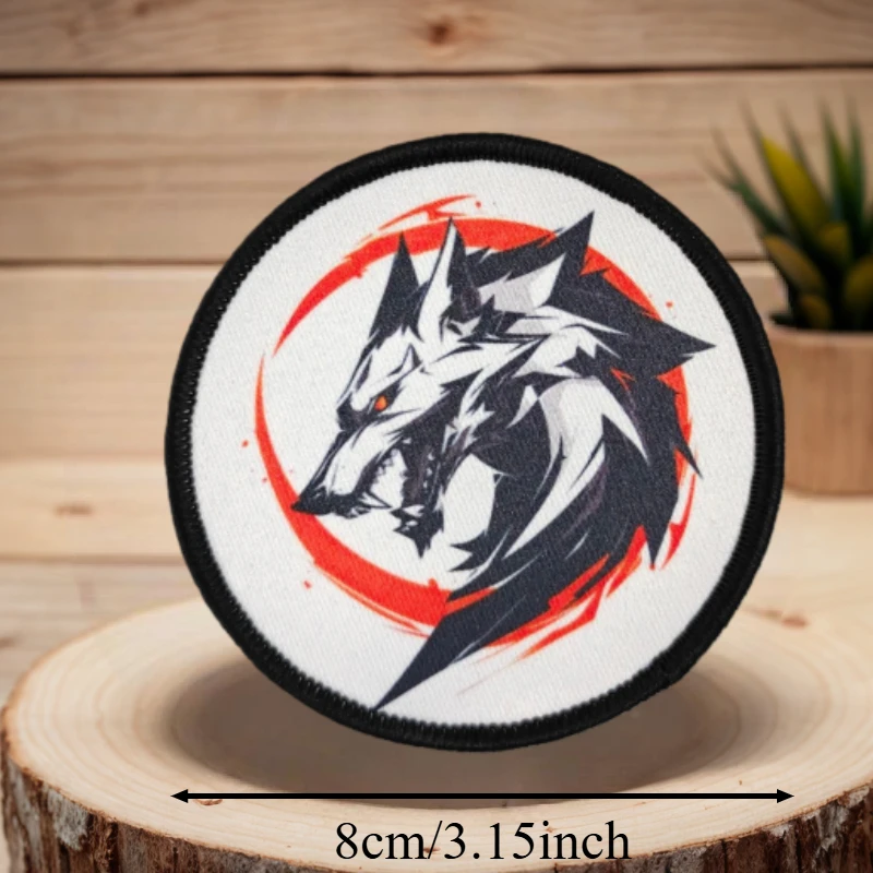 Parche con estampado de lobo militar, chaleco táctico, insignia de moral con gancho y bucle, pegatinas decorativas para mochila, parches para brazalete para ropa - imagen 2