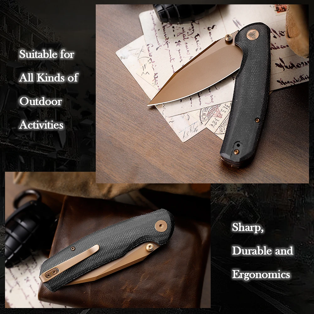 Cuchillo EDC TRIVISA Hornet-BM de Micarta para camping y pesca - imagen 5