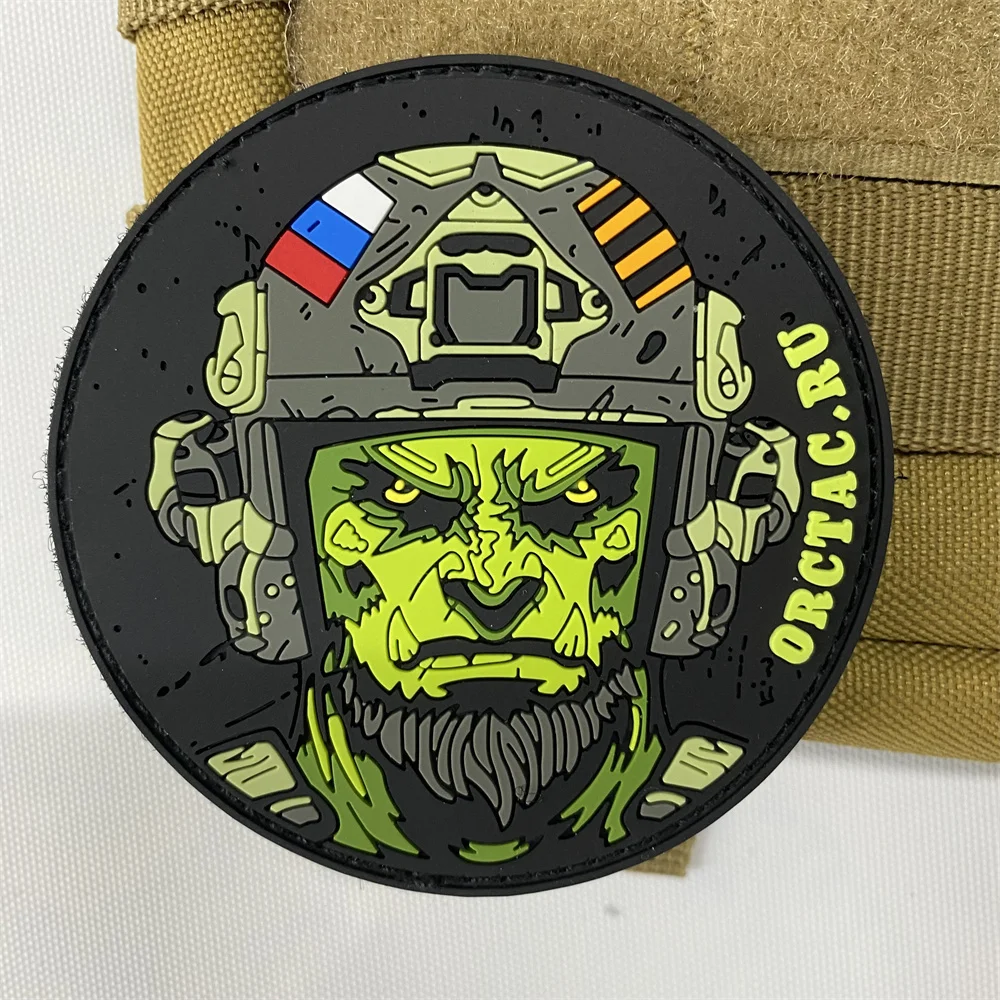 Parche de PVC ruso Chevron Orc War on Terror, parches tácticos de gancho y bucle en la ropa, insignia de moral, accesorios de mochila, pegatinas - imagen 4