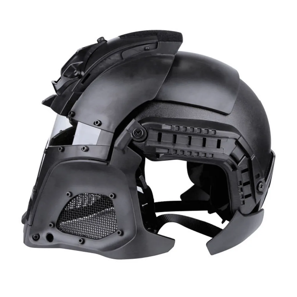 Casco táctico de cobertura completa, protector de Paintball para Airsoft, ajustable, equipo de ciclismo para deportes al aire libre, Guerrero de hierro Medieval - imagen 4