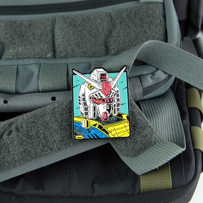 Gundam Zagu parches de Metal tácticos militares, insignia de guerrero de dibujos animados, pegatina DIY para ropa, chaleco, chaqueta, decoración - imagen 3