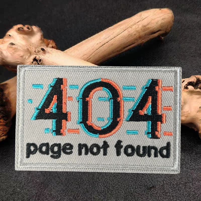 Parche bordado 3D de 404 páginas no encontrado, chaleco táctico divertido, brazalete con gancho y bucle, mochila, insignia de moral, parches adhesivos para ropa - imagen 2