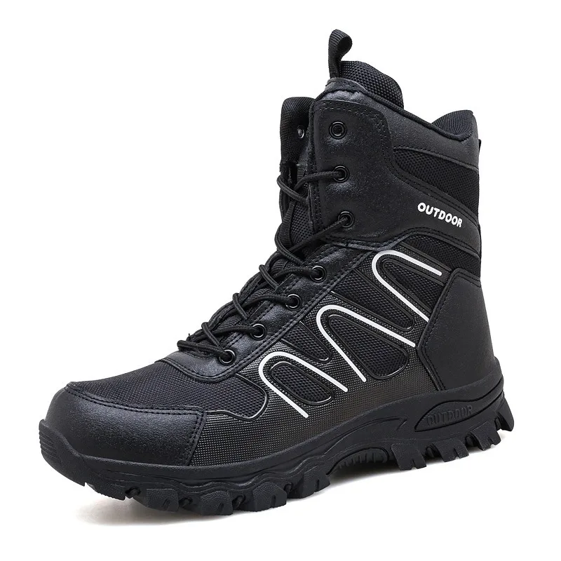 HIKEUP-Botas de senderismo de alta calidad para hombre, zapatos militares tácticos especiales, a la moda, impermeables, talla 39-47, Invierno - imagen 3