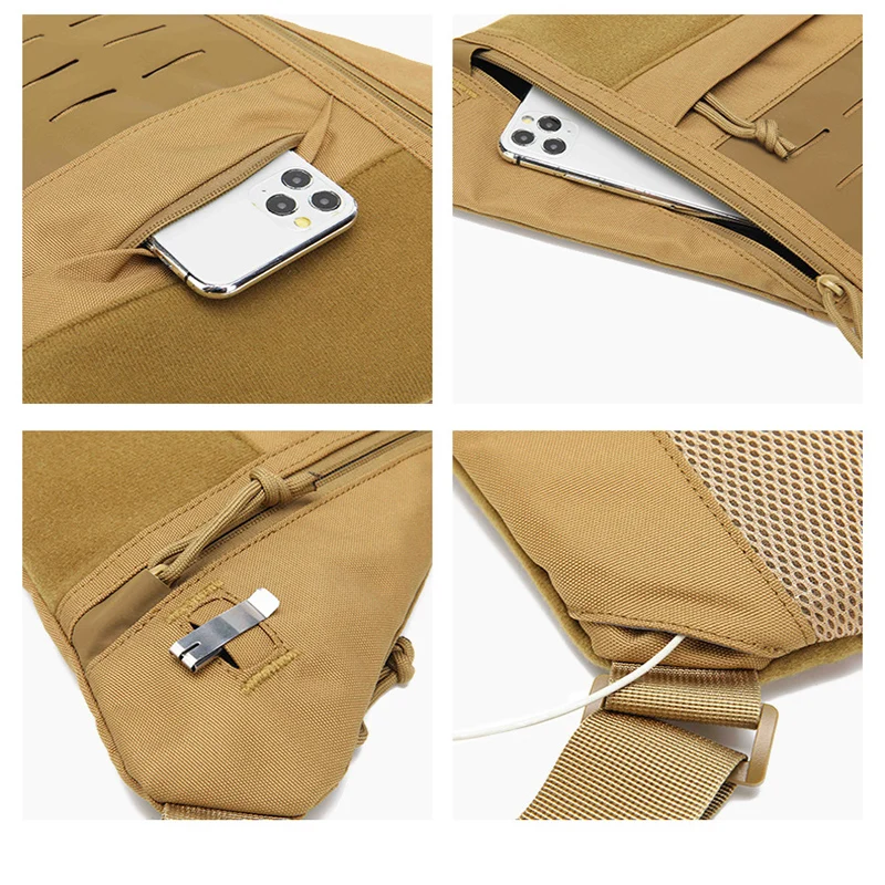 Bolsa de almacenamiento de aparejos de pesca, mochila de hombro ligera, paquete de día Molle para senderismo y caza - imagen 3