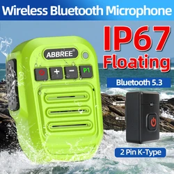 ABBREE-altavoz inalámbrico de mano para walkie-talkie, Radio flotante con Bluetooth, micrófono IP67, resistente al agua, para BaoFeng UV-5R Quansheng UV-K5(8)