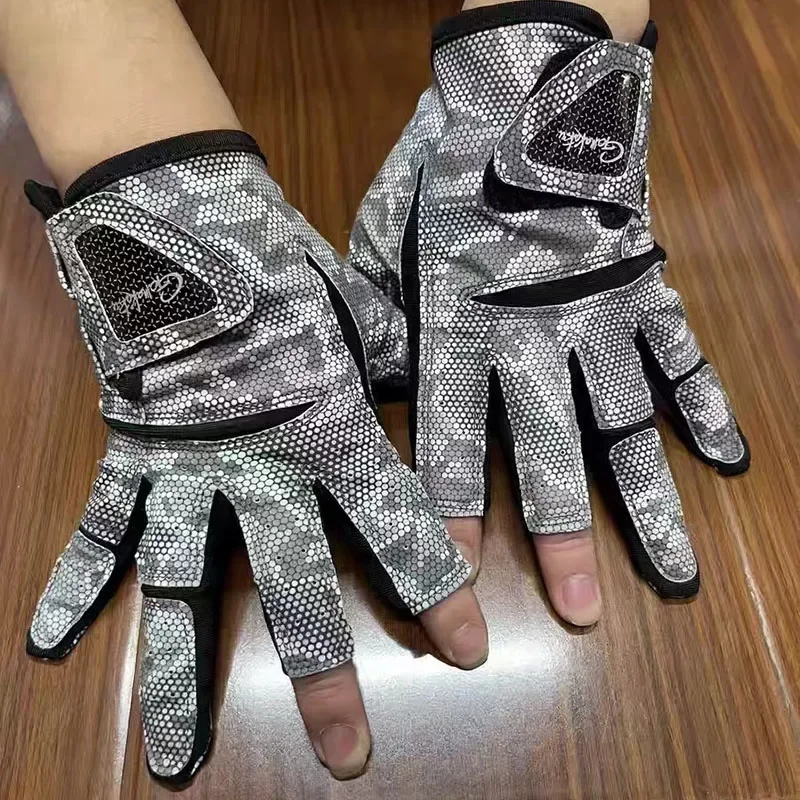 Nuevo Guantes de pesca Gamma, protector solar, transpirables, antidesgaste, tres dedos, pesca en mar, pesca en roca, - imagen 3
