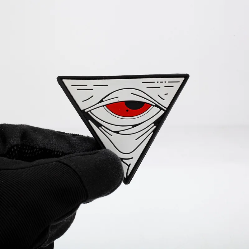 WHITEPHOSPHOR Ojo de Dios PVC parche de gancho y bucle insignia de moral táctica pegatinas para mochila decoración de ropa - imagen 3