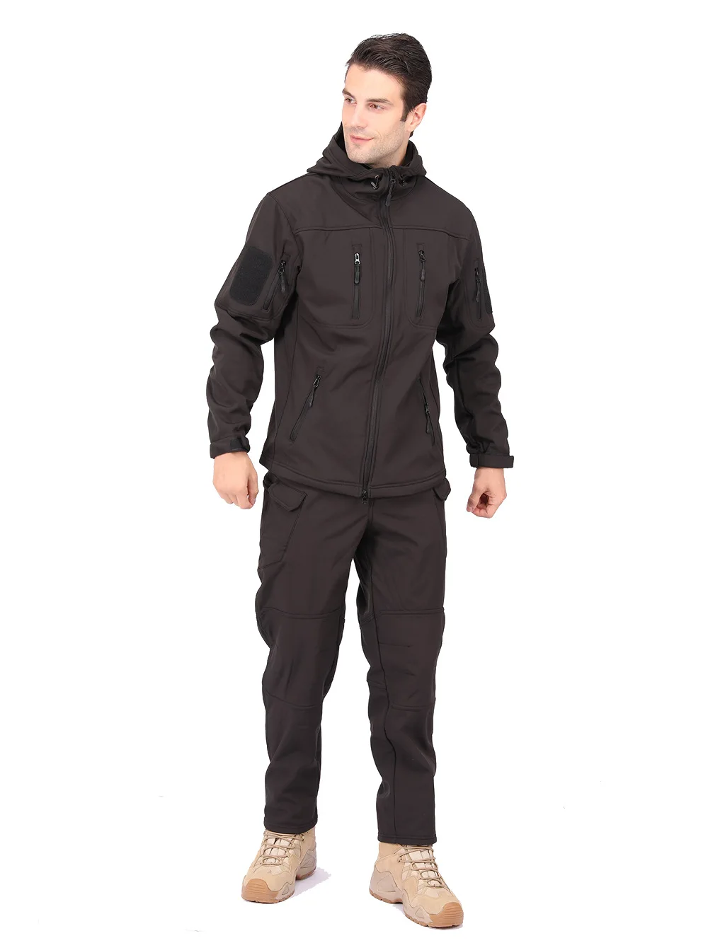 Conjunto de chaqueta y pantalones de ciclismo para hombre, traje deportivo impermeable con cremallera frontal completa, térmico, viento, Otoño e Invierno - imagen 5