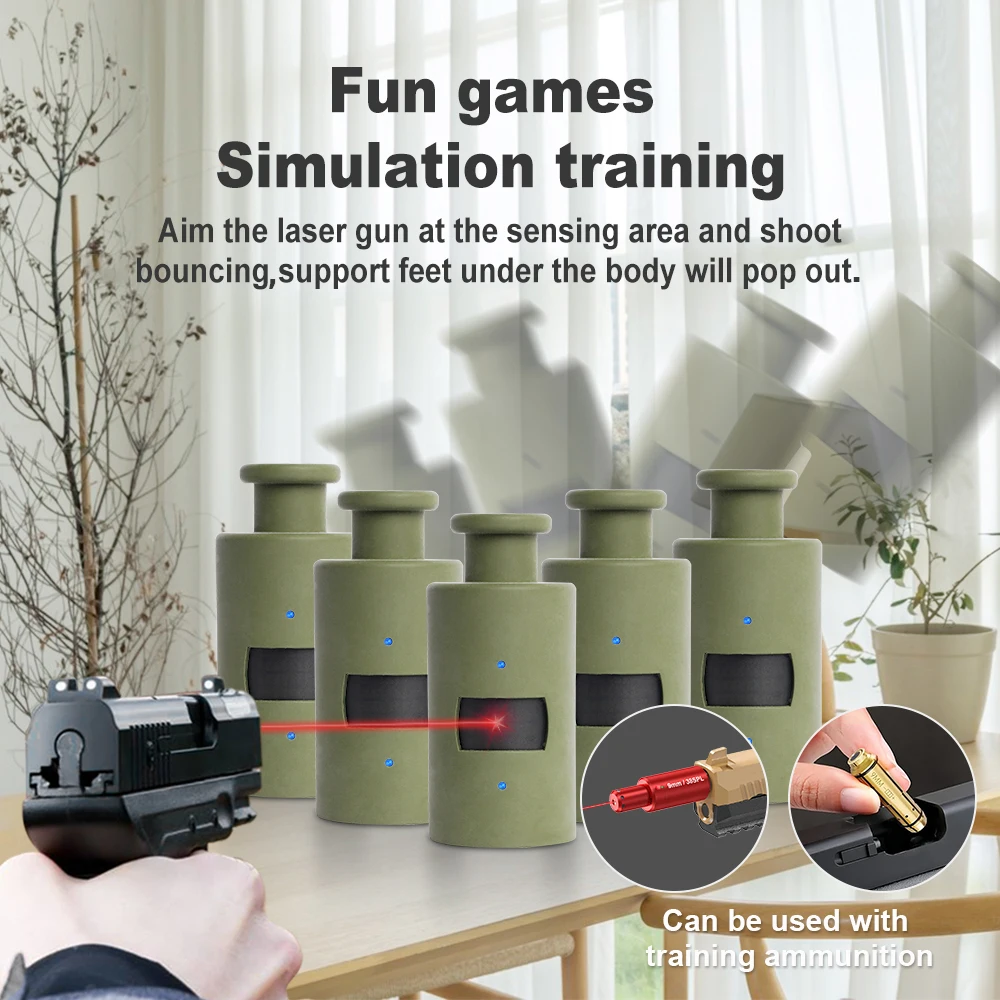 Kit de entrenamiento láser de fuego seco 2 en 1 con objetivo que rebota electrónico, sistema de entrenamiento de objetivo con detección láser infrarroja - imagen 3