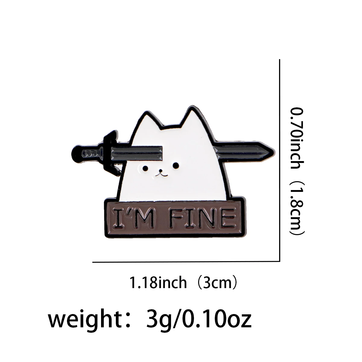 Broche esmaltado gato - alfiler de solapa metálico para mochila - imagen 5