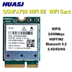 QCNFA765 M2 Llave E Wi-Fi 6 BT 5.2 M. Módulo NGFF Wifi NFA765A 802.11ac/Ax 2.4G/5G/6G 2400Mbps NFA765 WiFi6