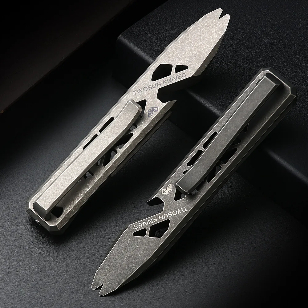 Mini herramientas de acampada de autodefensa portátiles, pequeñas, multifuncionales, de aleación de titanio - imagen 3