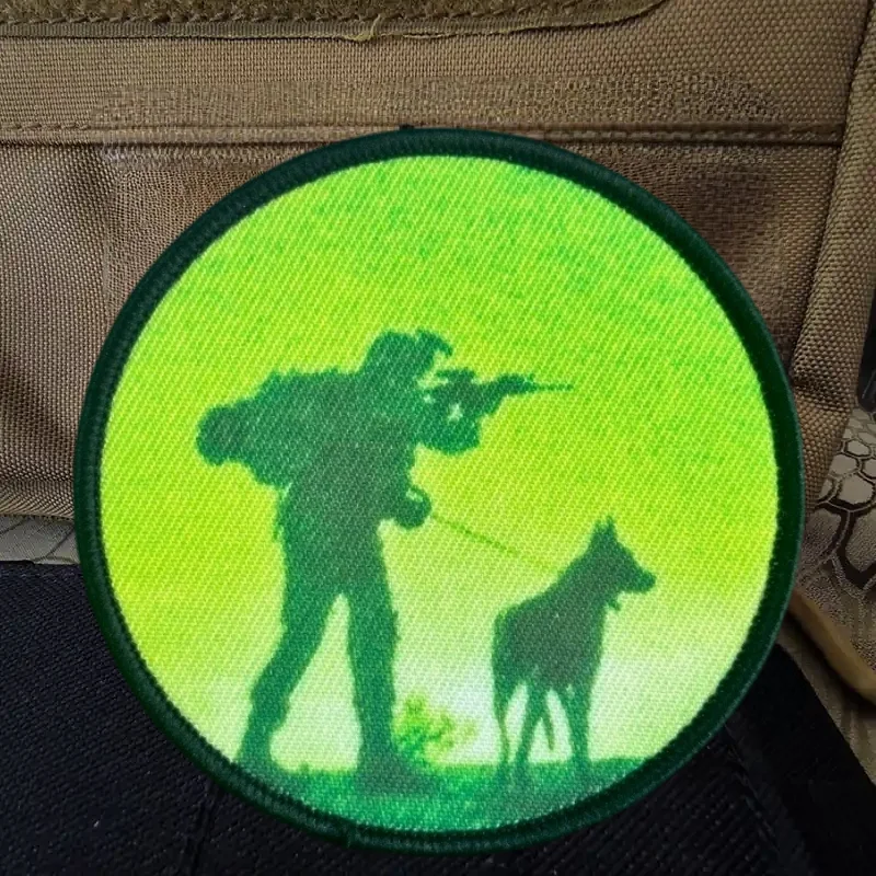 Parche con estampado de perro Hunter Hound, chaleco táctico, insignia de moral con gancho y bucle, pegatinas decorativas para mochila, parches para brazalete para ropa - imagen 2