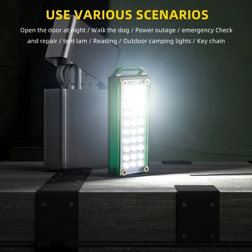 Mini llavero LED con luz portátil de bolsillo, linterna con llave brillante recargable por USB, mochila para acampar, senderismo, lámpara de libro de emergencia - imagen 5