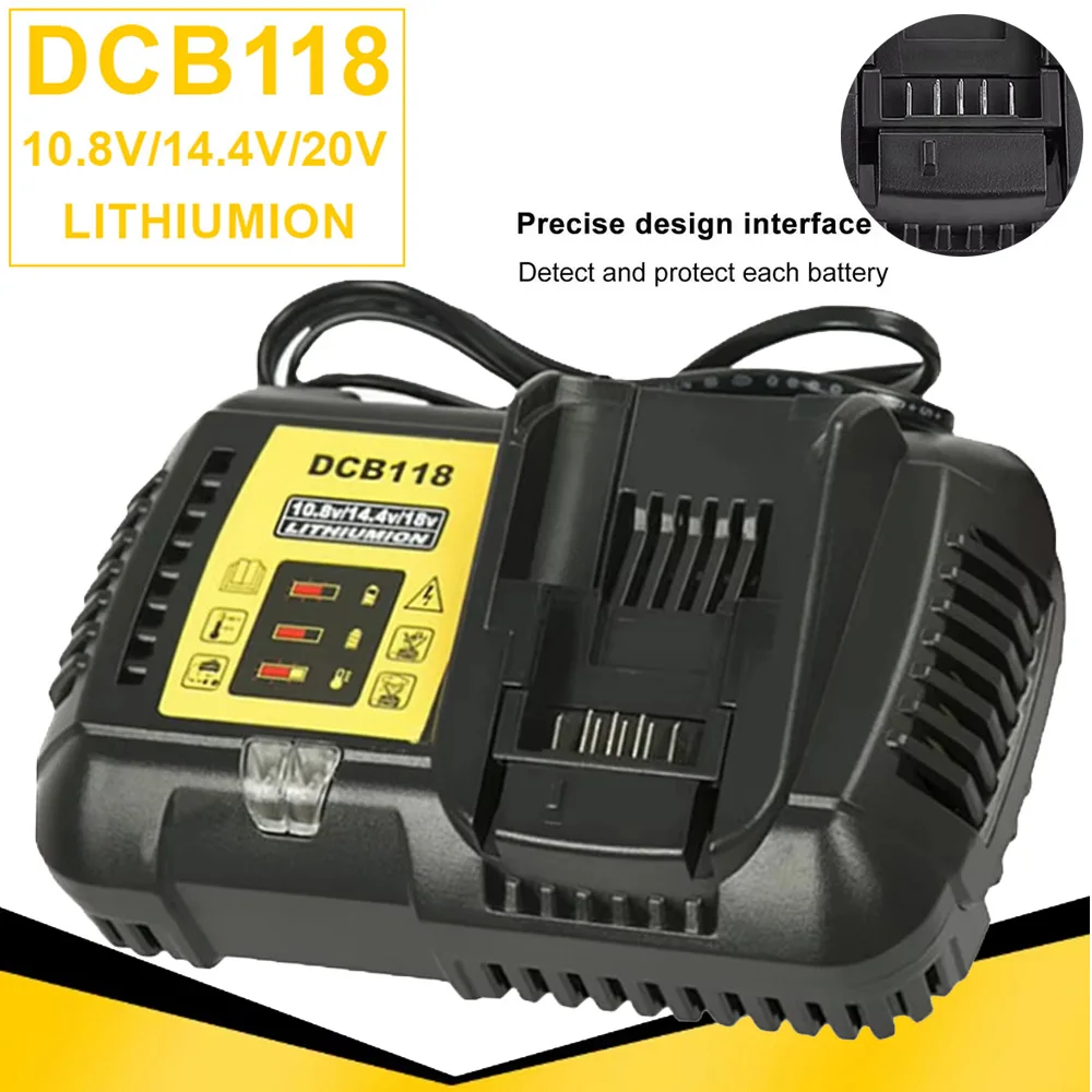 Cargador de batería rápido de 4,5a DCB118 para batería de iones de litio Dewalt 14,4 V 18V 20V DCB180 DCB181 DCB200 DCB203 DCB205 DCB115 DCB105 DCB140