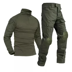 Uniforme táctico hombre camuflaje pantalones combate con rodilleras