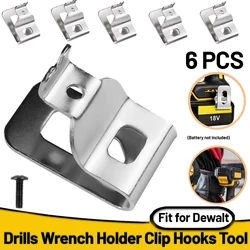 6 uds Clips de cinturón para Dewalt herramienta de taladro de acero inoxidable Clips Kit de gancho con tornillos para Dewalt N268241 apto para herramientas eléctricas de 20V