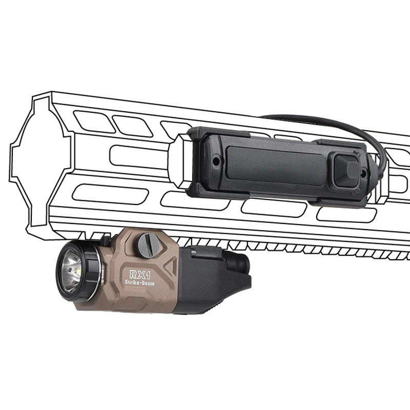 Luz de pistola táctica CS RX1 WADSN, luz de cazador, linterna táctica de aluminio, 800 lúmenes, potente foco de 20mm - imagen 5