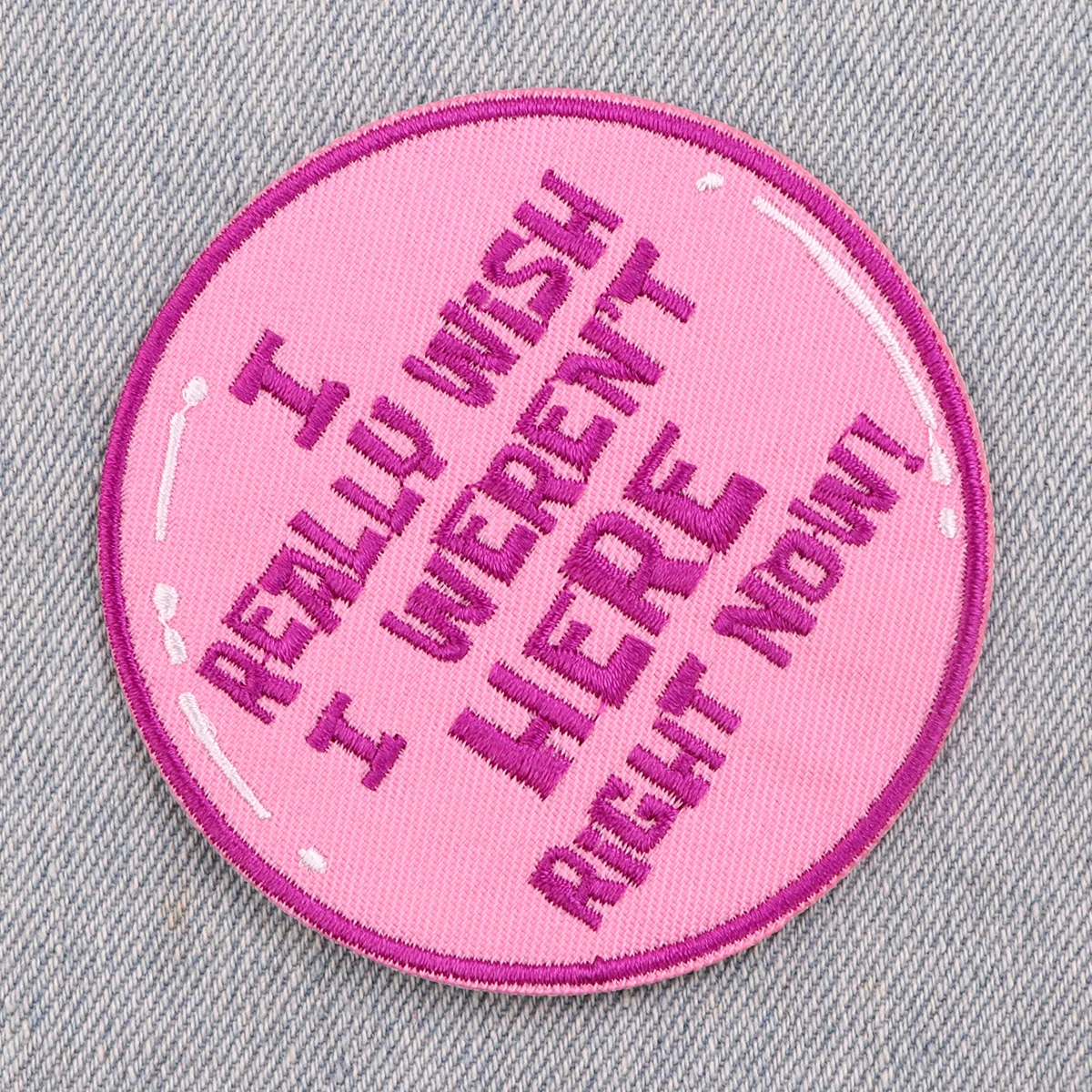 Realmente Ojalá no estuvieras aquí en este momento, parche bordado DIY, parches para planchar en la ropa, pegatinas de costura - imagen 3