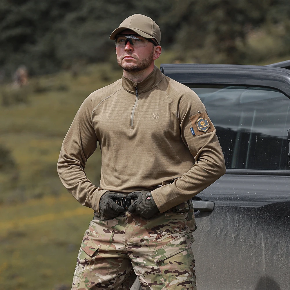 Emersongear-Sudadera sigilosa con etiqueta azul, camisas de manga larga, camisetas tácticas, camisa de entrenamiento, camisetas para acampar, senderismo y caza