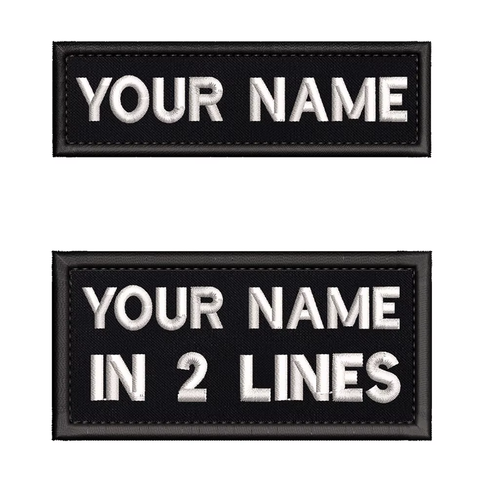 Parche militar rectangular bordado personalizado nombre, planchar