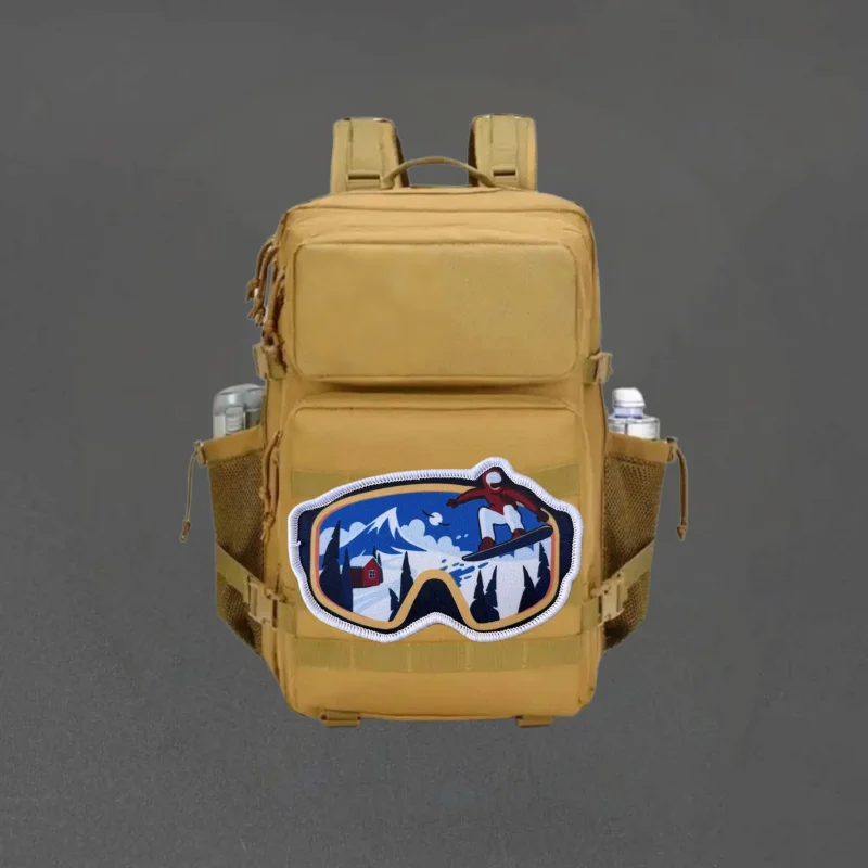 Parche de impresión "gafas de esquí", chaleco táctico, insignia de moral con gancho y bucle, pegatinas decorativas para mochila, parches para brazalete para ropa