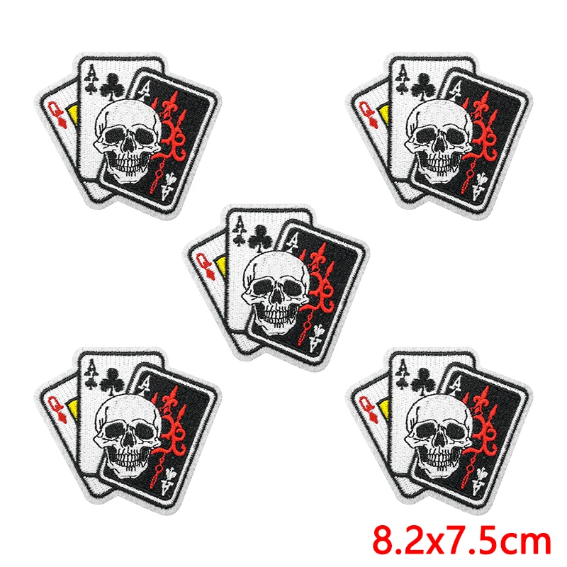 10 Uds. De parches bordados góticos Punk para ropa, chaquetas, mochila, bricolaje, serie cruzada negra, parches para planchar para ropa - imagen 3