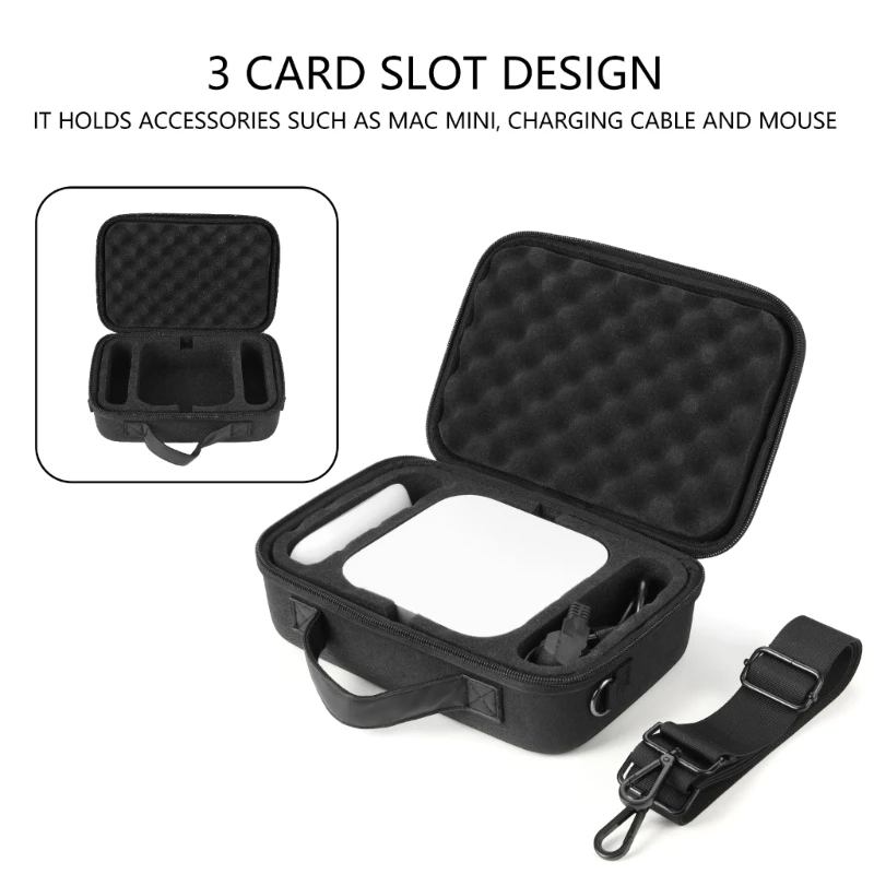Estuche transporte a prueba golpes gran capacidad, carcasa dura protectora con ergonómico para accesorios Mini - imagen 3