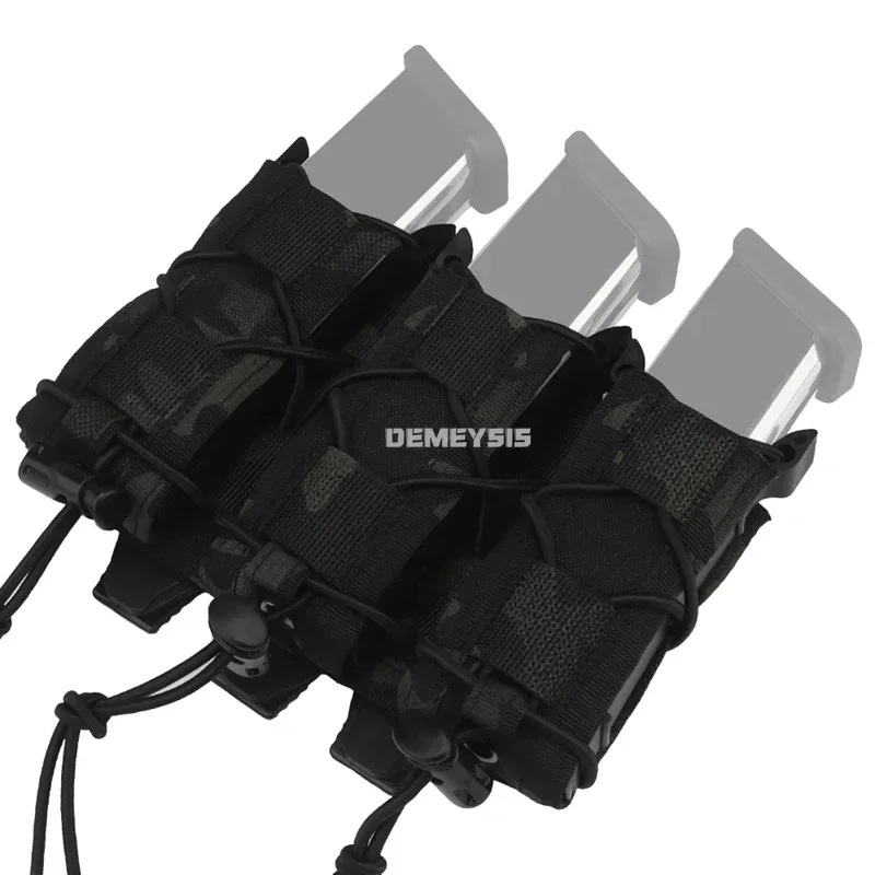 Bolsas para revistas de tiro, sistema MOLLE, Paintball táctico, bolsas triples de 9MM, CS, juego de guerra, herramientas de caza, bolsa de cintura Mag - imagen 2
