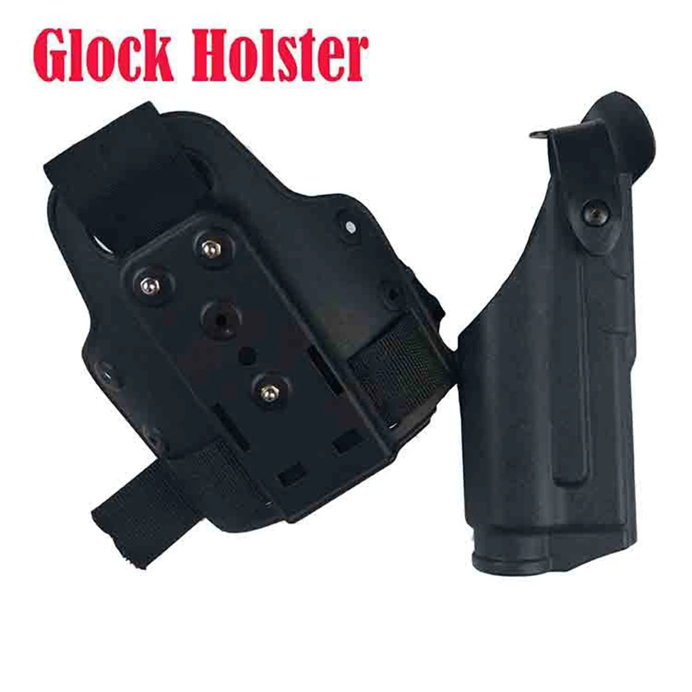 Funda táctica colgante de pierna adecuada para Glock 17 18 19 22 23 31 32 linterna de lámpara de arma cargable - imagen 3