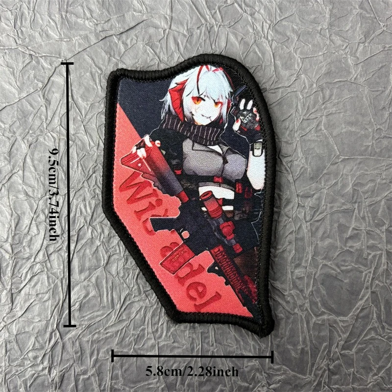 Parche de Anime para ropa, brazalete estampado, insignia de moral táctica, gancho, parche militar para chica, apliques adhesivos para mochila