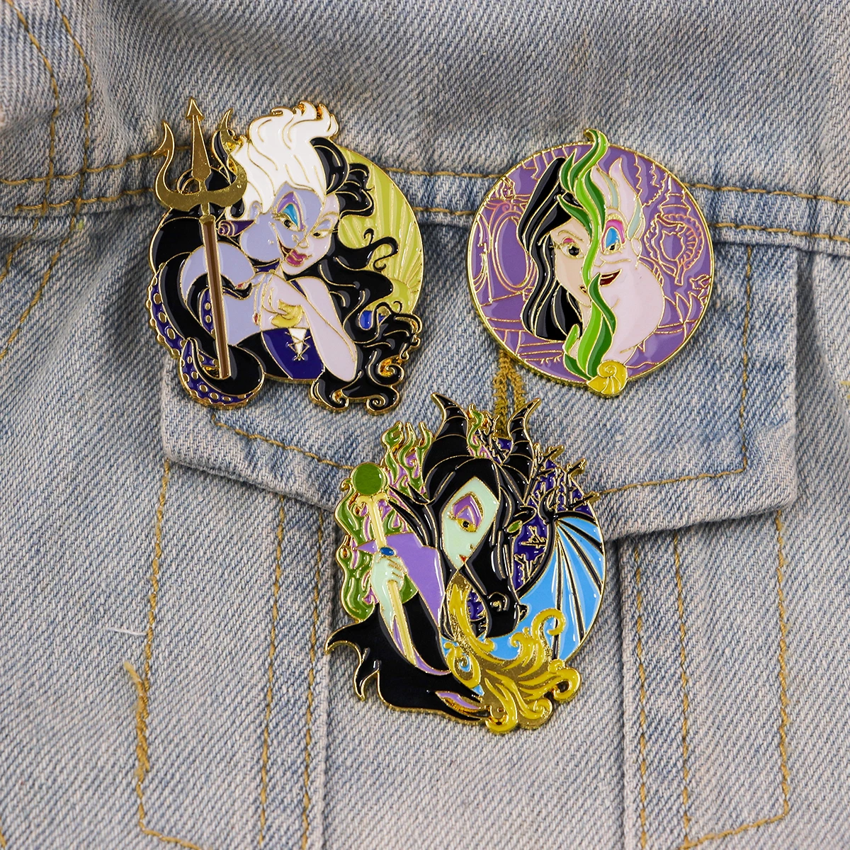 Alfileres esmaltados de bruja divertida, broche de pulpo para mujer en ropa, insignias de Metal, alfileres de solapa para mochilas, accesorios de joyería - imagen 4