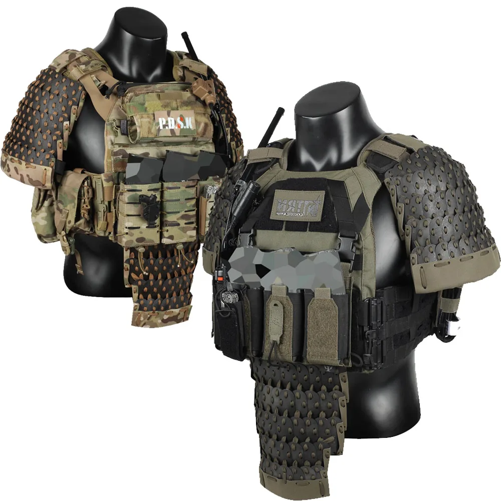 Armadura táctica a escala de dragón, conjunto completo con hombreras, Protector de falda, Protector de combate samurái de caballero Medieval - imagen 2