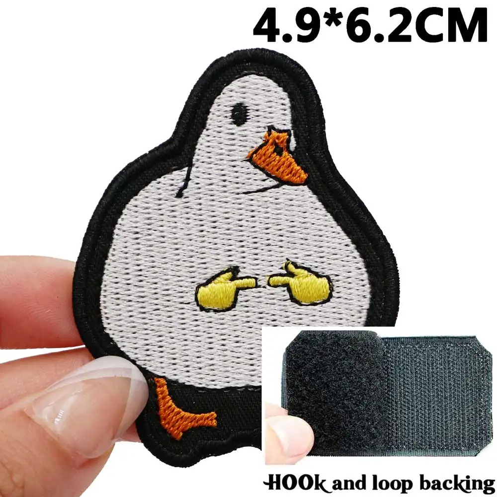 Parches bordados de ganso Shy, aplique de etiqueta de costura, banda de motorista punk, insignias de ropa de Rock con respaldo de gancho - imagen 2