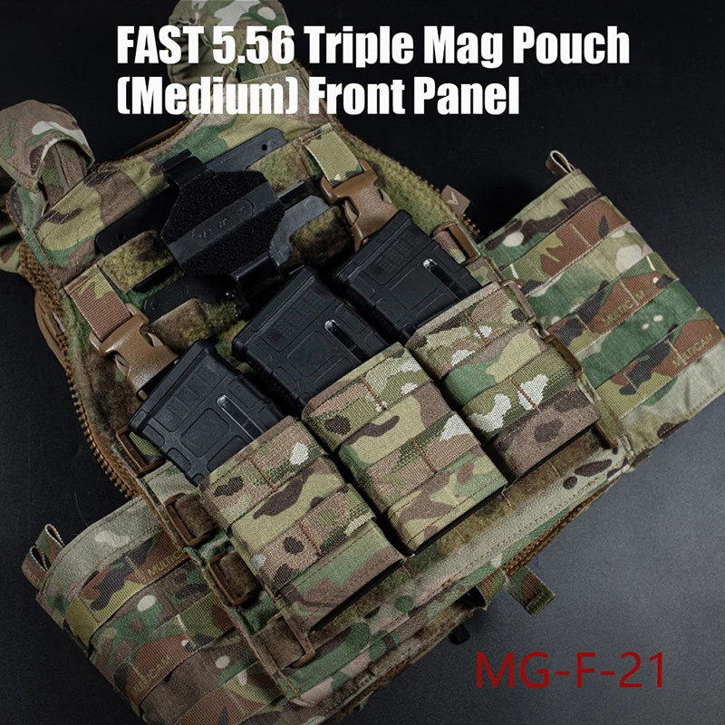 Chaleco táctico de caza Triple revista FAST 5,56, bolsa Triple Mag, Panel frontal para bolsas de soporte Airsoft M4 - imagen 3
