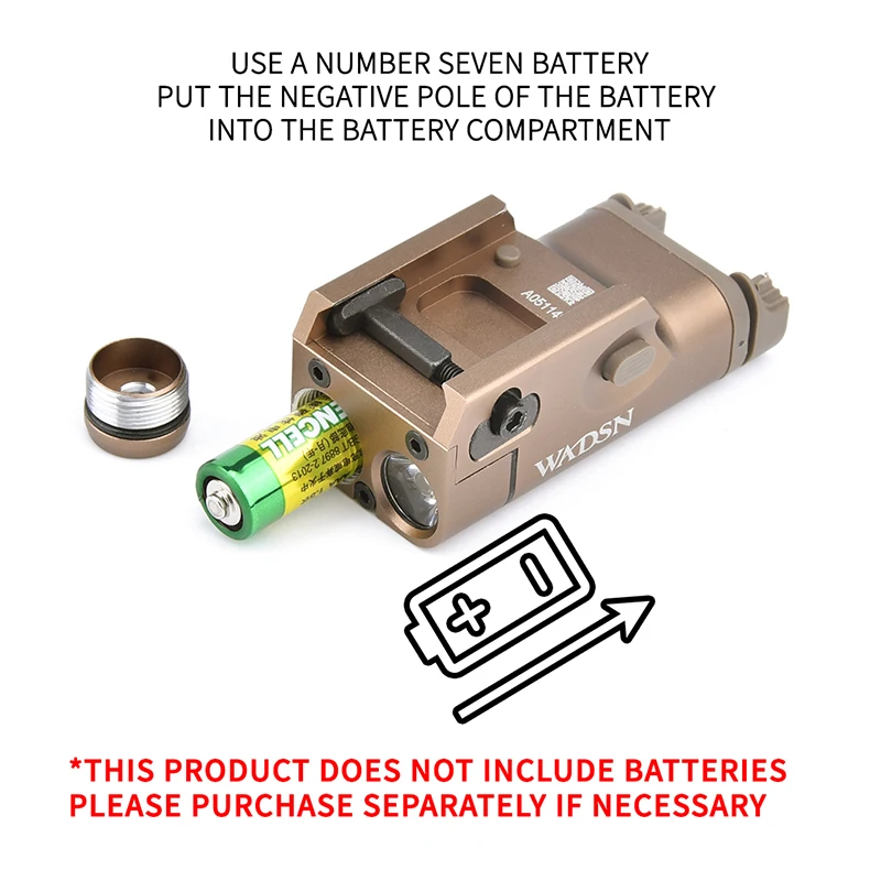 WADSN-minilinterna táctica Airsoft Surefir XC1, luz LED para arma de caza, explorador, 20MM, riel Picatinny Glock 17 18C G19 - imagen 5