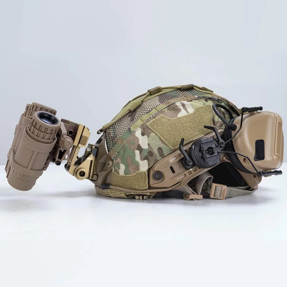 BOOIU-funda táctica para casco, gorro de camuflaje de tela para cascos rápidos Ops-Core, casco militar de Paintball Airsoft con cordón elástico - imagen 5